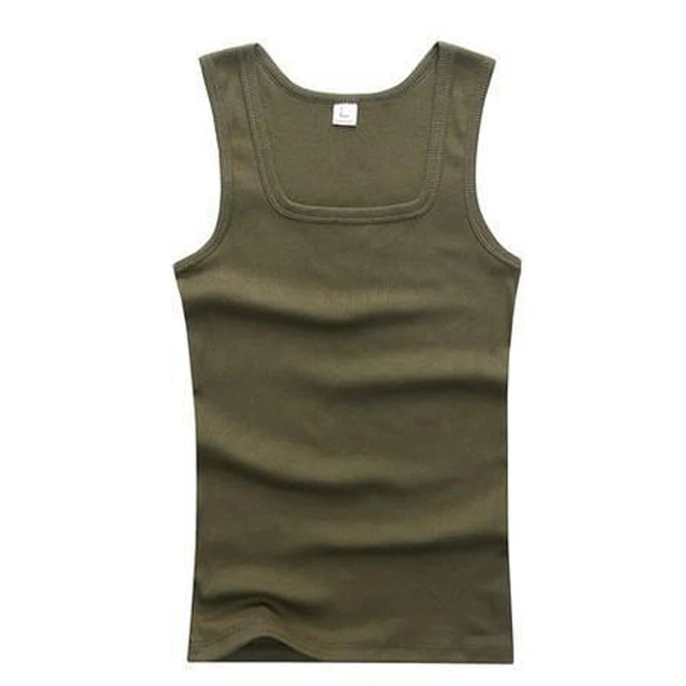 Solid Square Neck Tank Tops | Men & Women Black, White & Gray Fitness Singlets