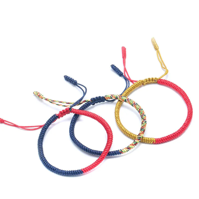 Multicolor Tibetan Knot Rope Bracelet | Handmade Lucky Charm Friendship Bracelet for Women & Men