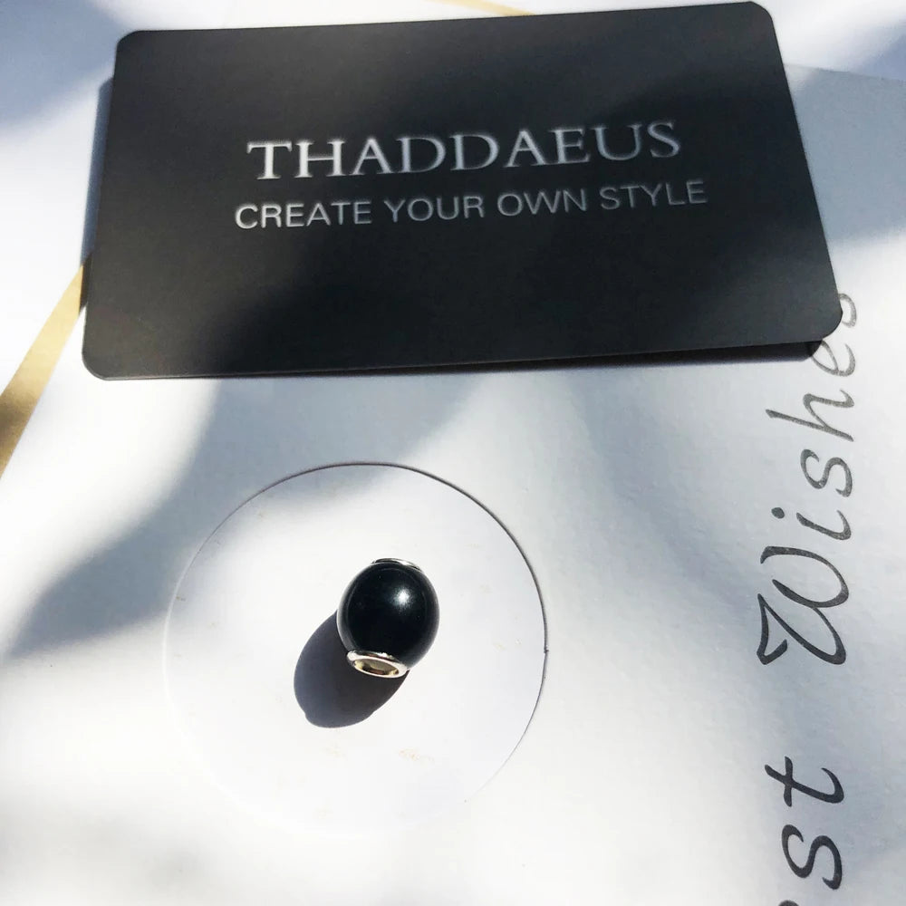 Black Beads 925 Sterling Silver Charms – Jewelry Accessories Gift for Women & Men