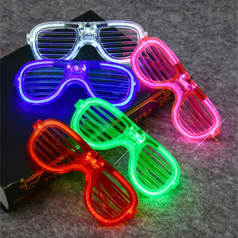 Flash Glasses – Party & Carnival Novelty Shutter Shades | Glow in the Dark Neon Flashing Glasses for Birthday & Mardi Gras