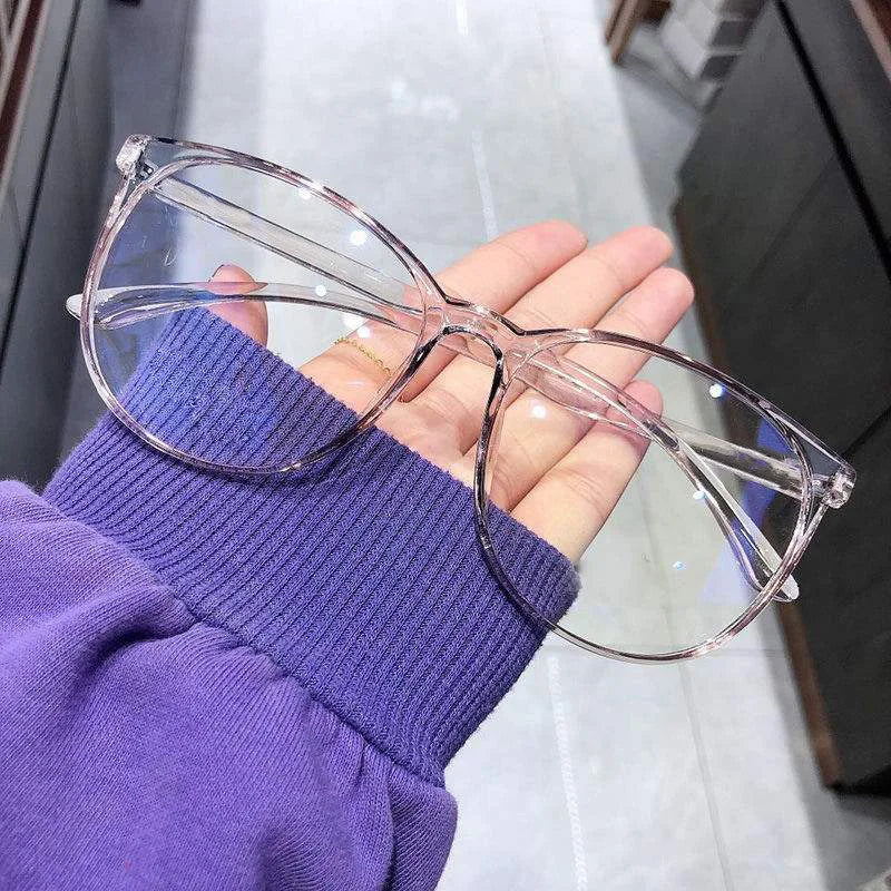 Transparent Computer Glasses Frame – Unisex Anti Blue Light Round Eyewear | Optical Spectacle Eyeglasses for Men & Women
