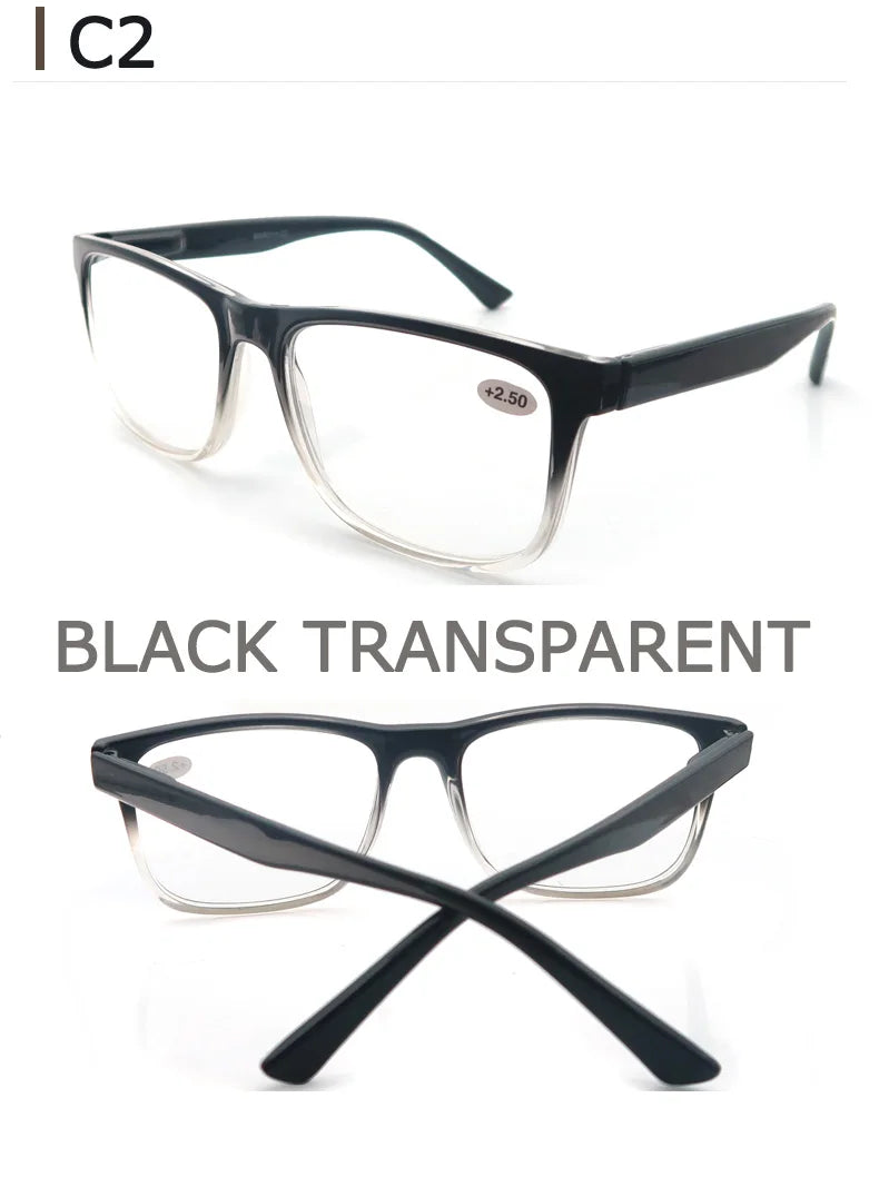 MODFANS Oversize Reading Glasses for Men – Rectangle Classic Frame Readers with Spring Hinge | Lightweight Eyewear MSR213