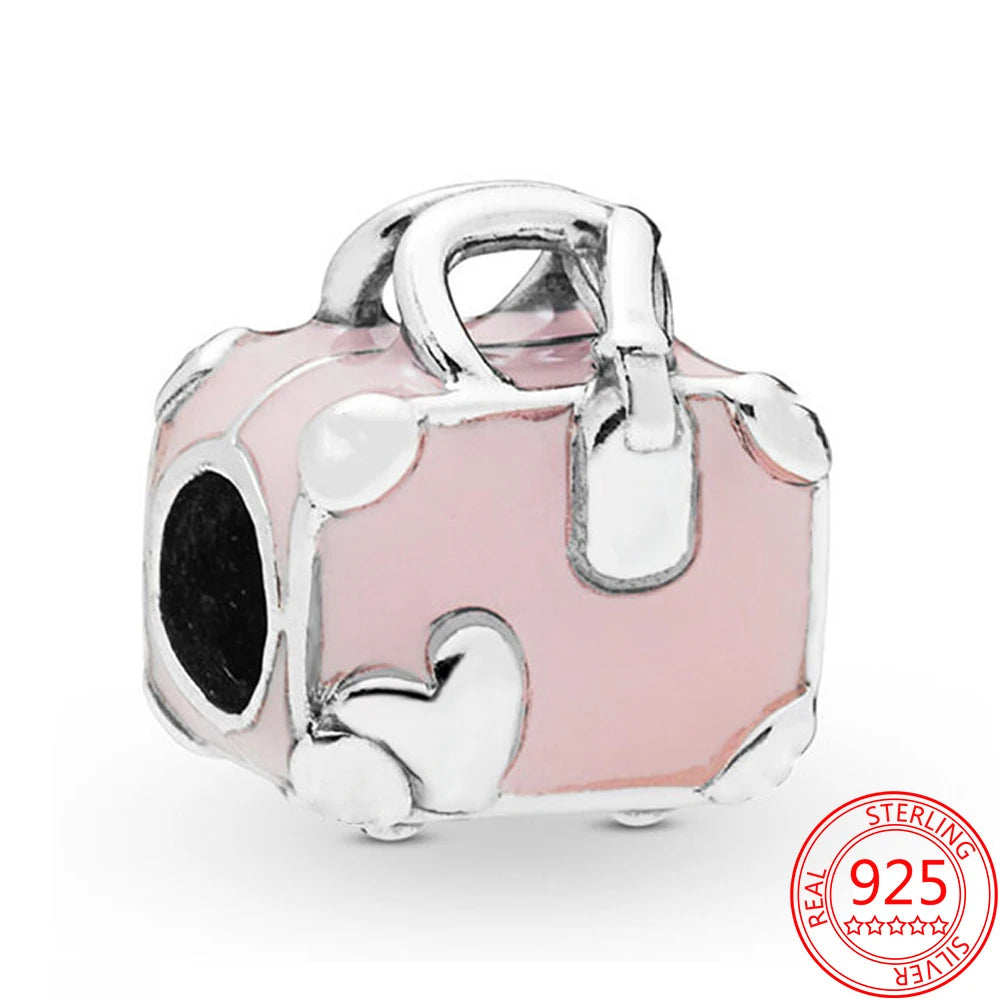Luxury 925 Sterling Silver Sweet Home Bag Charm – Fits Pandora Key Ring, Necklace & Keychain DIY Jewelry Gift
