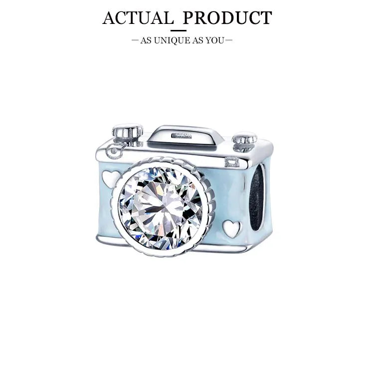 WOSTU 925 Sterling Silver Mixed Charms | Pet, Camera, Bee, Coffee & Ladybug Beads – Fit Original Pandora DIY Bracelet Jewelry