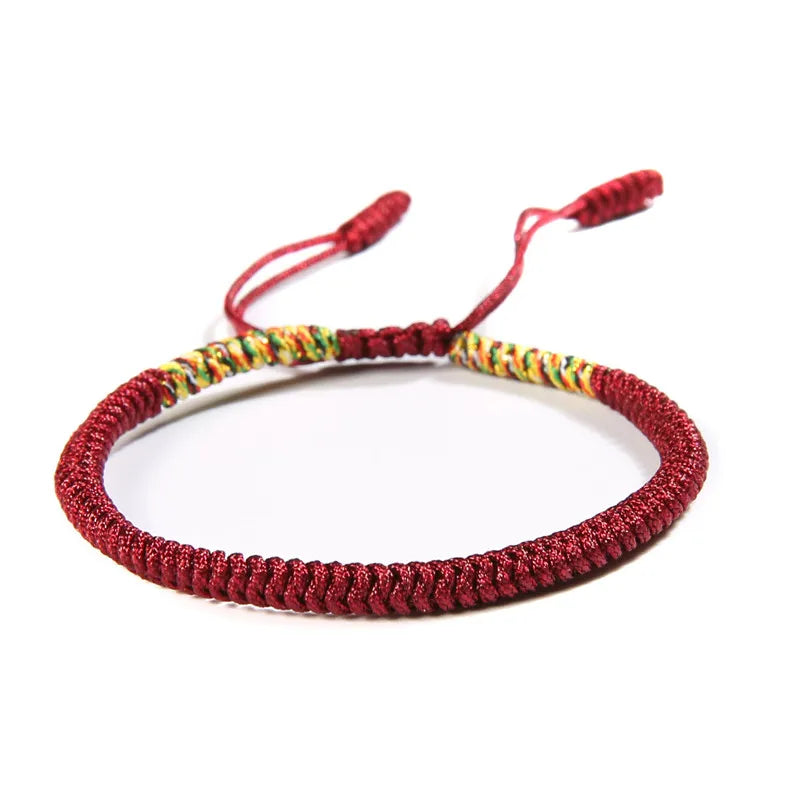Multicolor Tibetan Knot Rope Bracelet | Handmade Lucky Charm Friendship Bracelet for Women & Men