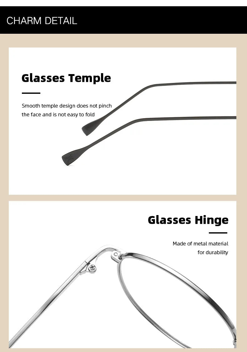 Unisex Metal Round Frame Blue Light Blocking Glasses – Stylish Anti-Blue Light Eyewear for Men & Women