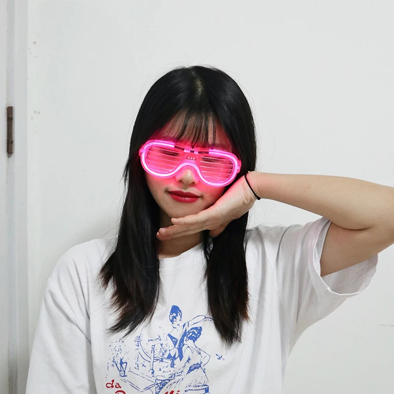 Flash Glasses – Party & Carnival Novelty Shutter Shades | Glow in the Dark Neon Flashing Glasses for Birthday & Mardi Gras