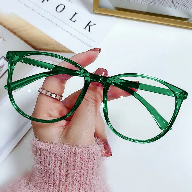Transparent Computer Glasses Frame – Unisex Anti Blue Light Round Eyewear | Optical Spectacle Eyeglasses for Men & Women