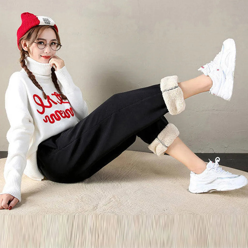 Women’s Winter Warm Leggings – Thick Fleece Plus Size Long Pants | Fashion Casual Solid Color Trousers