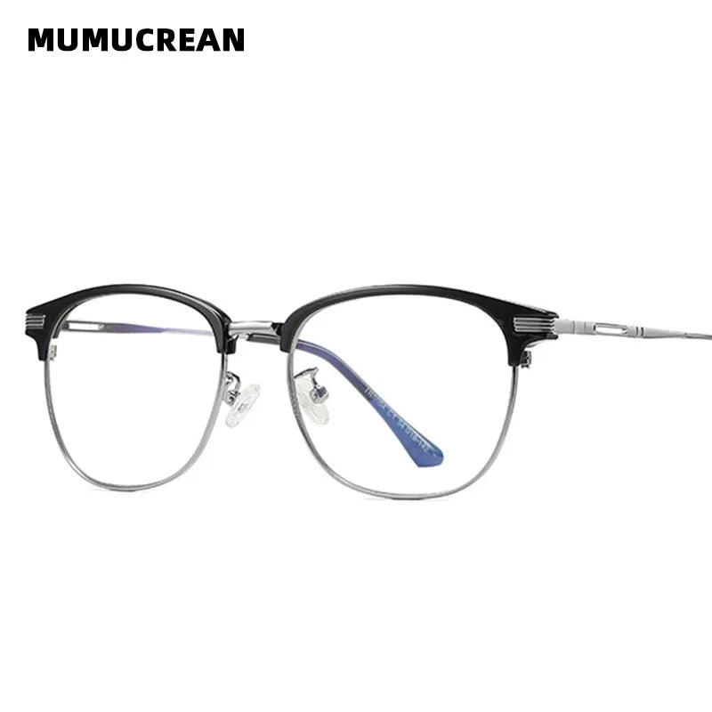 Anti-Blu-ray Round Glasses – TR90 & Metal Computer Gaming Goggles for Men & Women