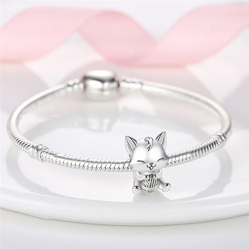 Cat Collection 925 Sterling Silver Charms Bead | Persian Bell & Multifarious Cat Dangle Fit Pandora Bracelet Necklace DIY Jewelry