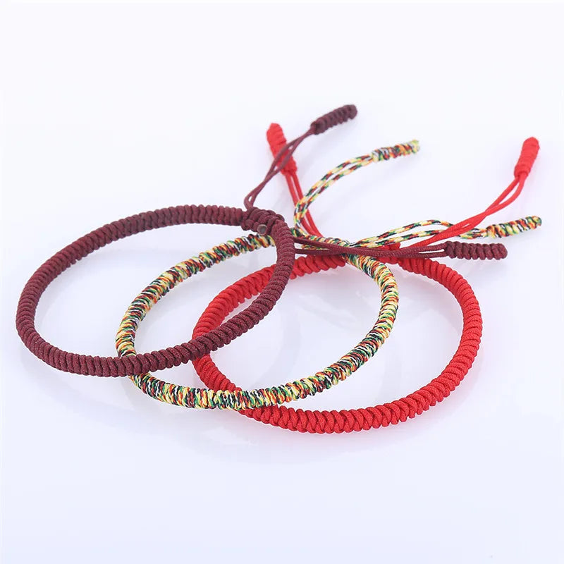 Multicolor Tibetan Knot Rope Bracelet | Handmade Lucky Charm Friendship Bracelet for Women & Men
