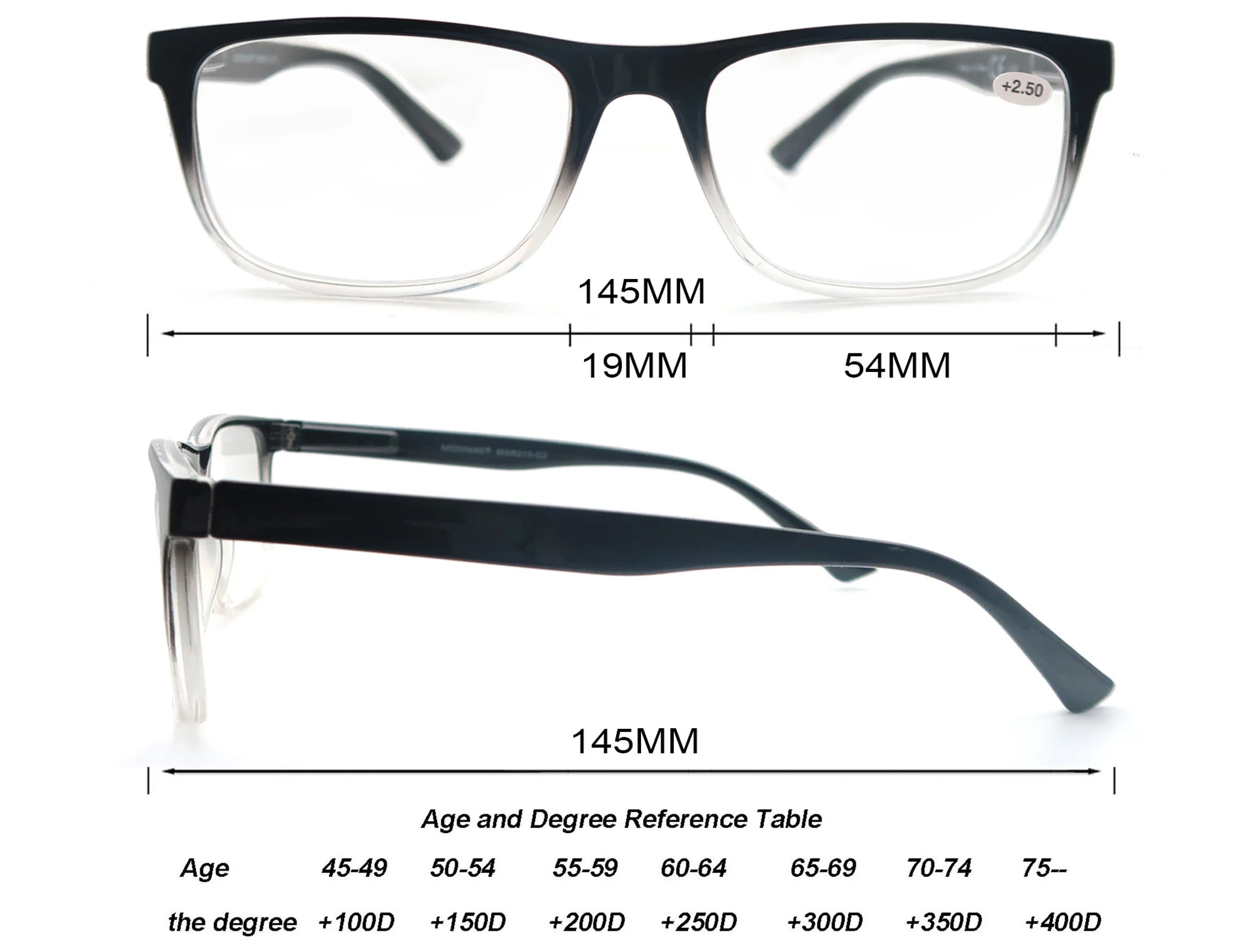 MODFANS Oversize Reading Glasses for Men – Rectangle Classic Frame Readers with Spring Hinge | Lightweight Eyewear MSR213