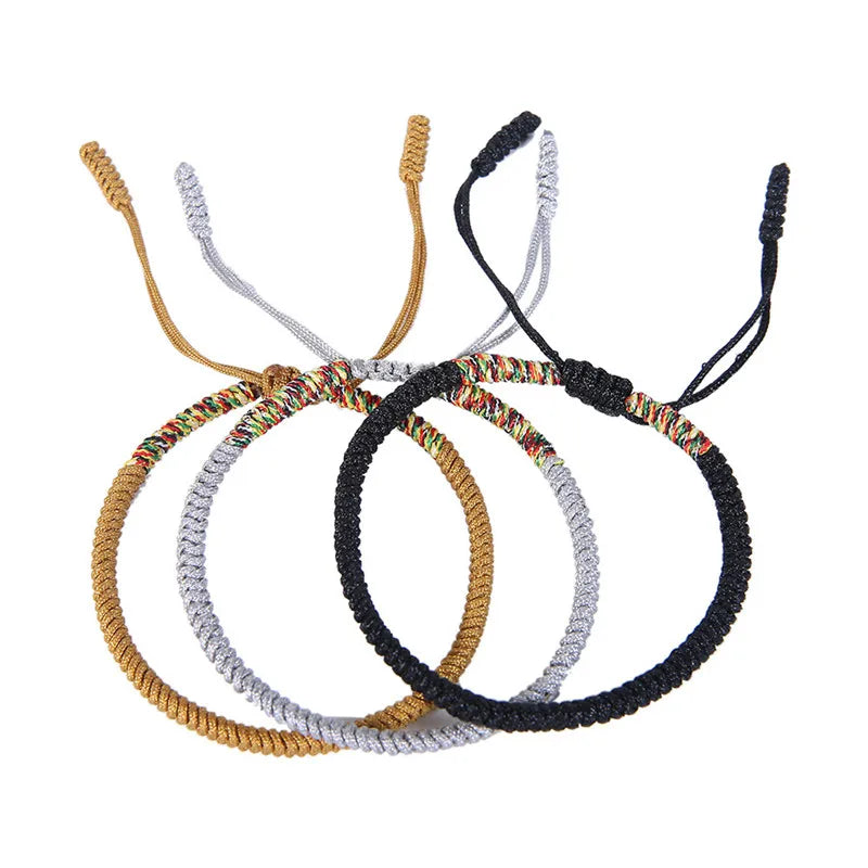 Multicolor Tibetan Knot Rope Bracelet | Handmade Lucky Charm Friendship Bracelet for Women & Men