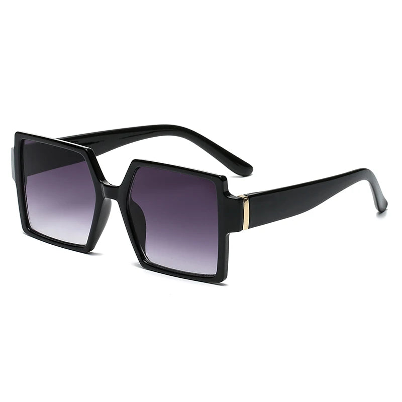 1/2pcs Vintage Large Frame Square Sunglasses for Women – Retro Brand Big Frame Sun Glasses | Black Fashion Gradient Eyeglasses