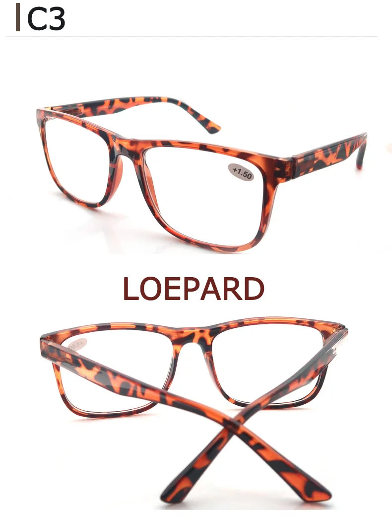 MODFANS Oversize Reading Glasses for Men – Rectangle Classic Frame Readers with Spring Hinge | Lightweight Eyewear MSR213