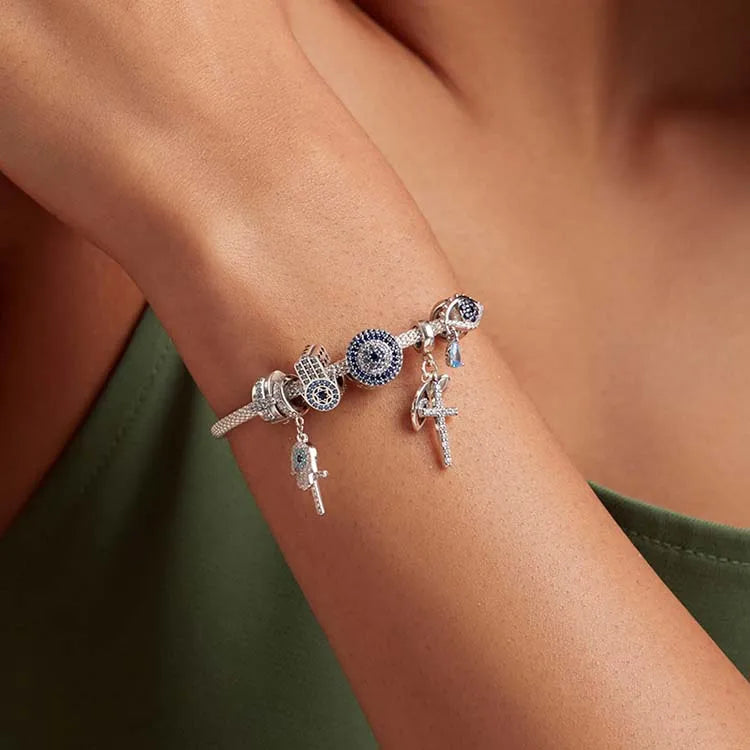 WOSTU 925 Sterling Silver Mixed Charms | Pet, Camera, Bee, Coffee & Ladybug Beads – Fit Original Pandora DIY Bracelet Jewelry