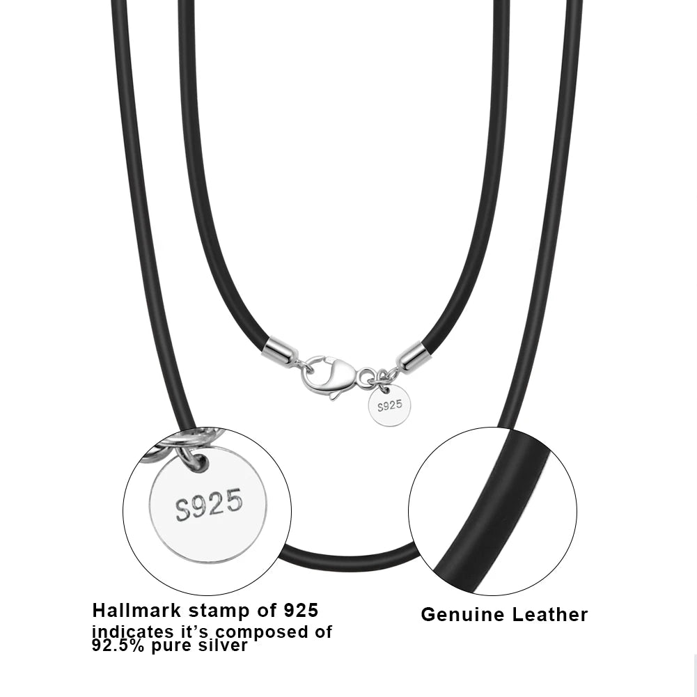 Rinntin Italian 2mm Brown Leather Cord Necklace with 925 Sterling Silver Clasp – Unisex Trendy Jewelry SC62