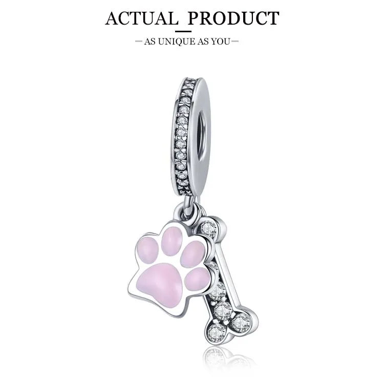 WOSTU 925 Sterling Silver Mixed Charms | Pet, Camera, Bee, Coffee & Ladybug Beads – Fit Original Pandora DIY Bracelet Jewelry