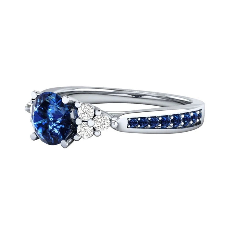 Classic 925 Sterling Silver Ring with Zircon Gemstone | Women’s Wedding, Party & Promise Jewelry