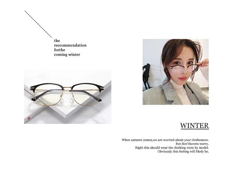 Anti-Blu-ray Round Glasses – TR90 & Metal Computer Gaming Goggles for Men & Women