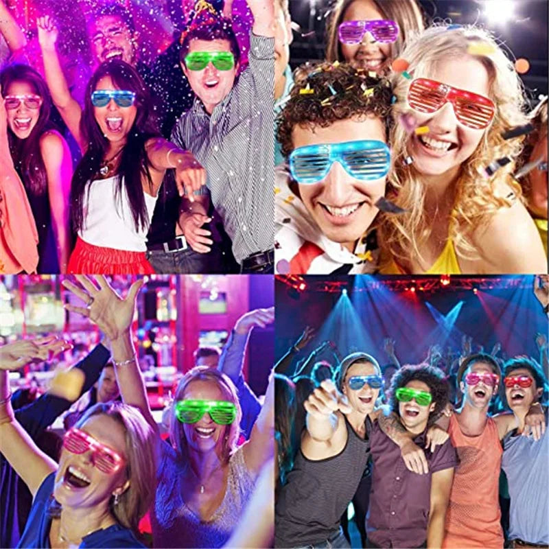 Flash Glasses – Party & Carnival Novelty Shutter Shades | Glow in the Dark Neon Flashing Glasses for Birthday & Mardi Gras