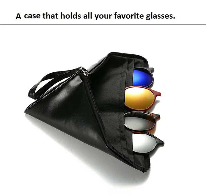 GSBJXZ Fashion Myopia Clip Sunglasses – Men & Women Polarized Clip-On Prescription Glasses | 5 Clip Set 0 to -4.0