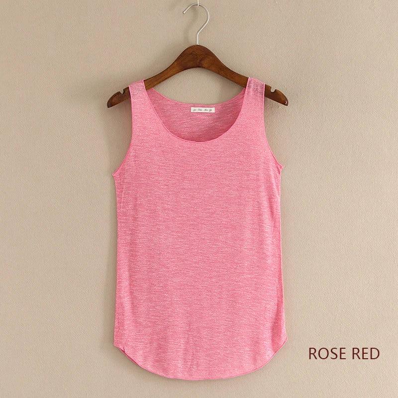 HOT Summer Women Fitness Tank Top – Plus Size Loose Cotton O-Neck Slim Casual T-Shirt 🌿🔥