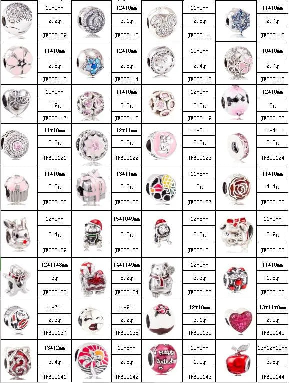 925 Sterling Silver Zirconia Heart Flower Enamel Lock Clip Stopper Beads Fit Pandora Bracelet