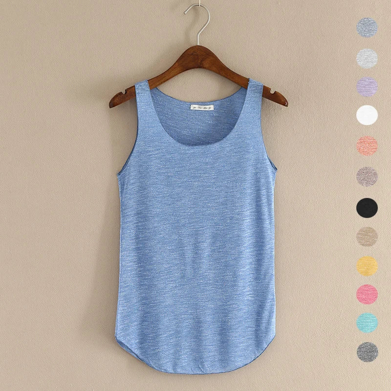 HOT Summer Women Fitness Tank Top – Plus Size Loose Cotton O-Neck Slim Casual T-Shirt 🌿🔥