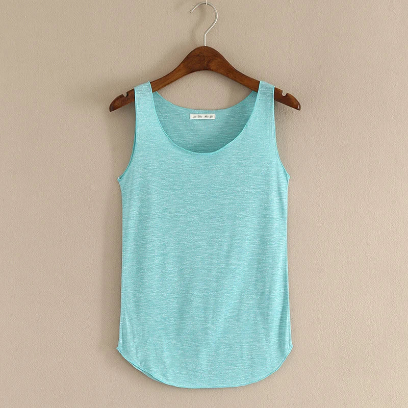 HOT Summer Women Fitness Tank Top – Plus Size Loose Cotton O-Neck Slim Casual T-Shirt 🌿🔥