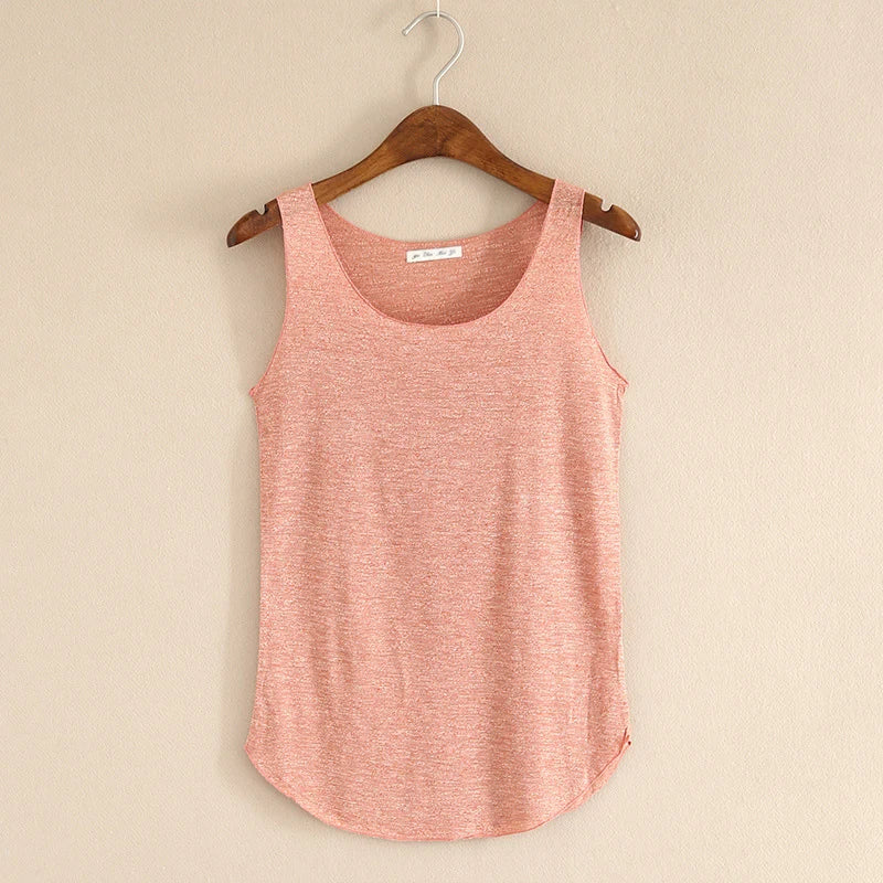 HOT Summer Women Fitness Tank Top – Plus Size Loose Cotton O-Neck Slim Casual T-Shirt 🌿🔥