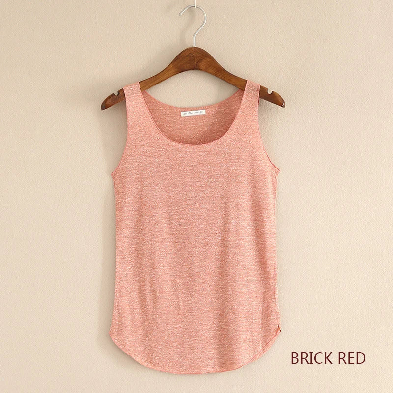 HOT Summer Women Fitness Tank Top – Plus Size Loose Cotton O-Neck Slim Casual T-Shirt 🌿🔥