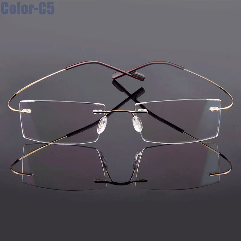 Gmei Optical Rimless Glasses – Ultralight Flexible Memory Alloy Prescription Frames (9 Colors)
