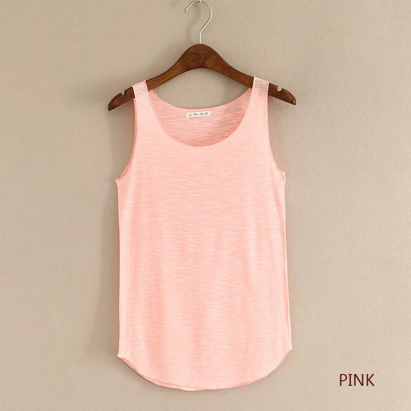 HOT Summer Women Fitness Tank Top – Plus Size Loose Cotton O-Neck Slim Casual T-Shirt 🌿🔥