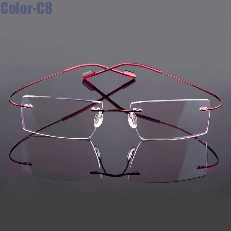 Gmei Optical Rimless Glasses – Ultralight Flexible Memory Alloy Prescription Frames (9 Colors)