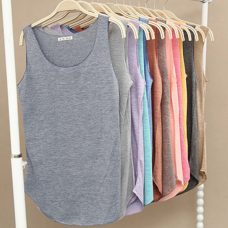 HOT Summer Women Fitness Tank Top – Plus Size Loose Cotton O-Neck Slim Casual T-Shirt 🌿🔥