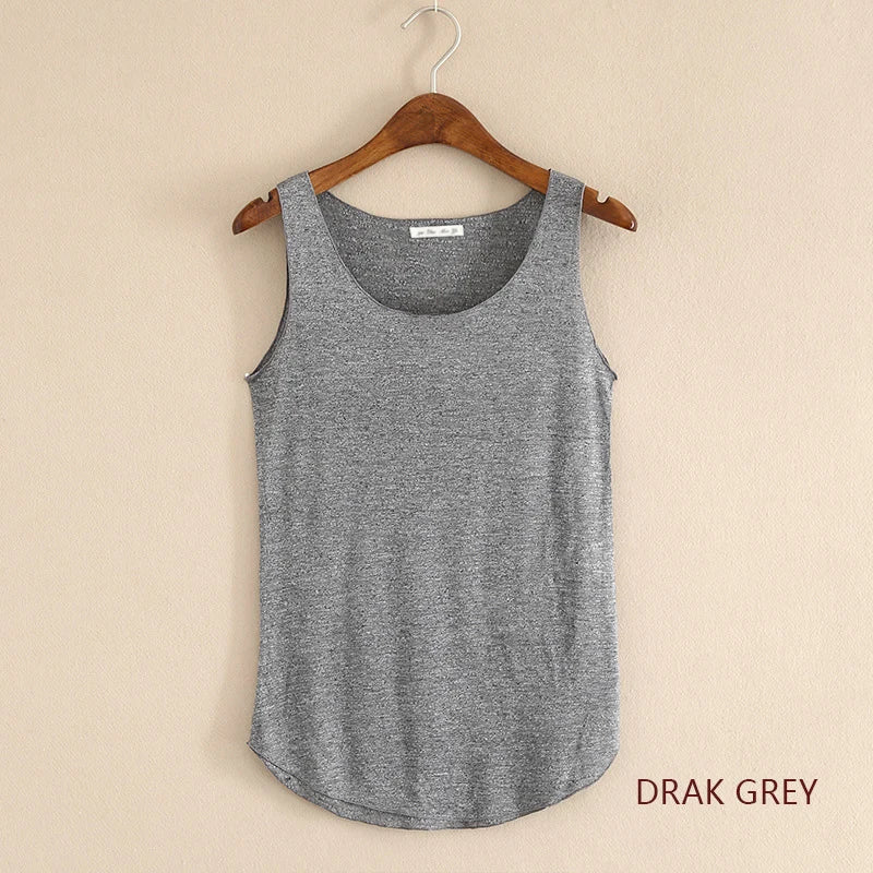 HOT Summer Women Fitness Tank Top – Plus Size Loose Cotton O-Neck Slim Casual T-Shirt 🌿🔥