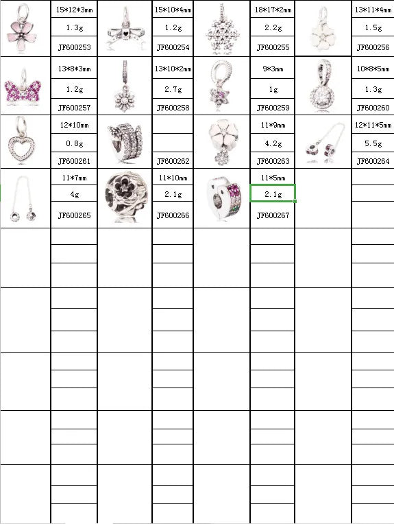 925 Sterling Silver Zirconia Heart Flower Enamel Lock Clip Stopper Beads Fit Pandora Bracelet