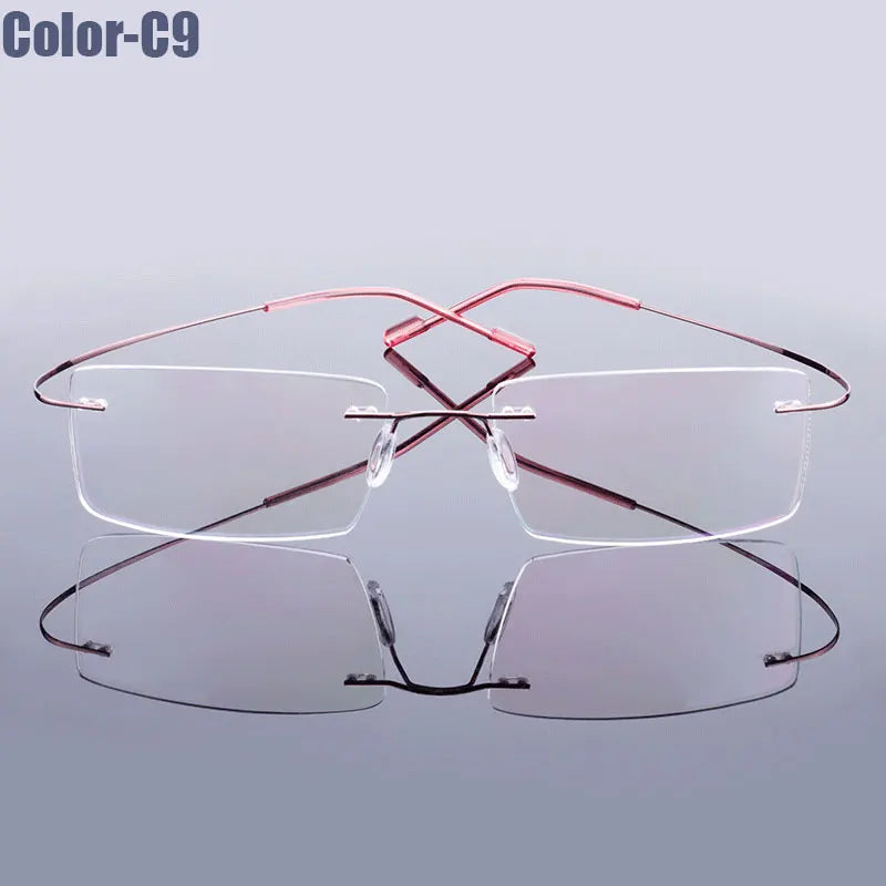 Gmei Optical Rimless Glasses – Ultralight Flexible Memory Alloy Prescription Frames (9 Colors)