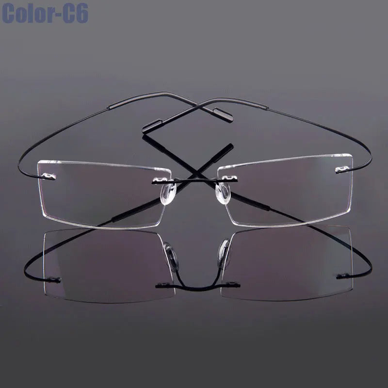 Gmei Optical Rimless Glasses – Ultralight Flexible Memory Alloy Prescription Frames (9 Colors)