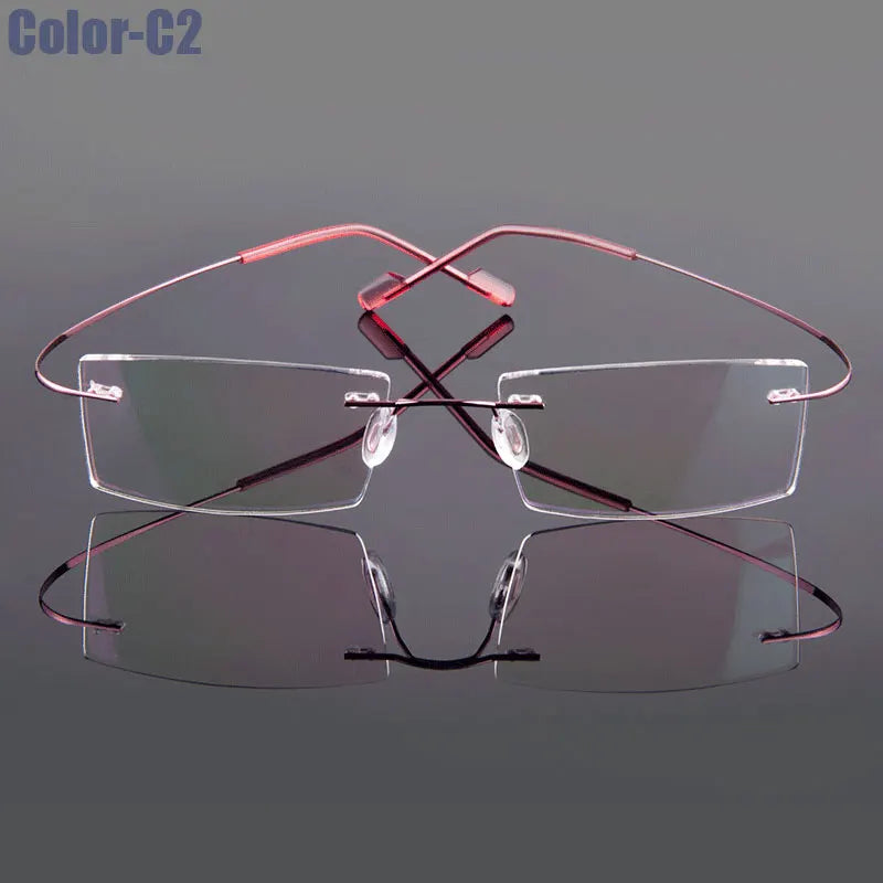 Gmei Optical Rimless Glasses – Ultralight Flexible Memory Alloy Prescription Frames (9 Colors)