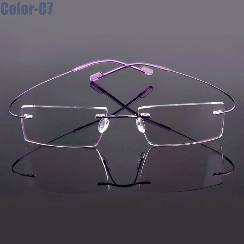 Gmei Optical Rimless Glasses – Ultralight Flexible Memory Alloy Prescription Frames (9 Colors)