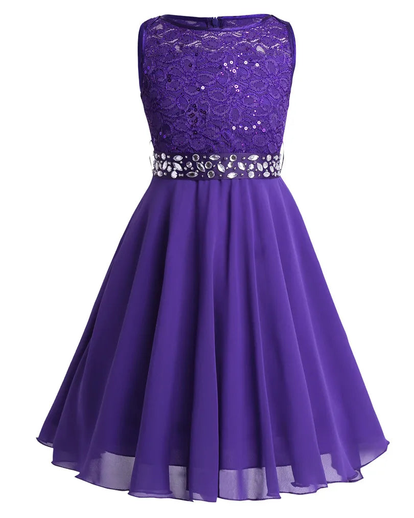Elegant Girls Flower Princess Dress – Infant & Kids Tulle Lace Party, Bridesmaid, Ball Gown Tutu Dress