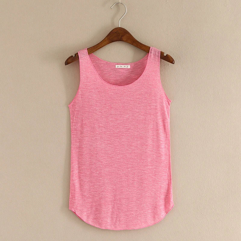 HOT Summer Women Fitness Tank Top – Plus Size Loose Cotton O-Neck Slim Casual T-Shirt 🌿🔥