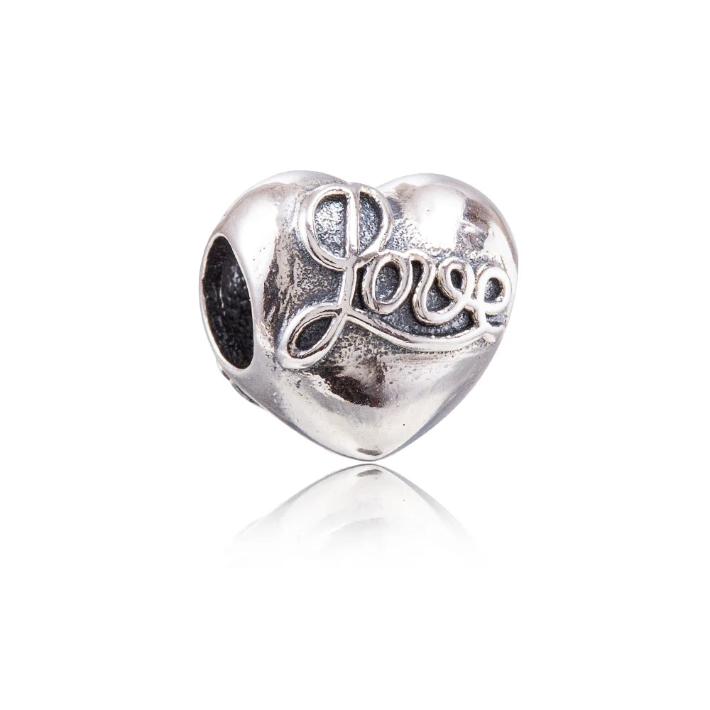 925 Sterling Silver Zirconia Heart Flower Enamel Lock Clip Stopper Beads Fit Pandora Bracelet
