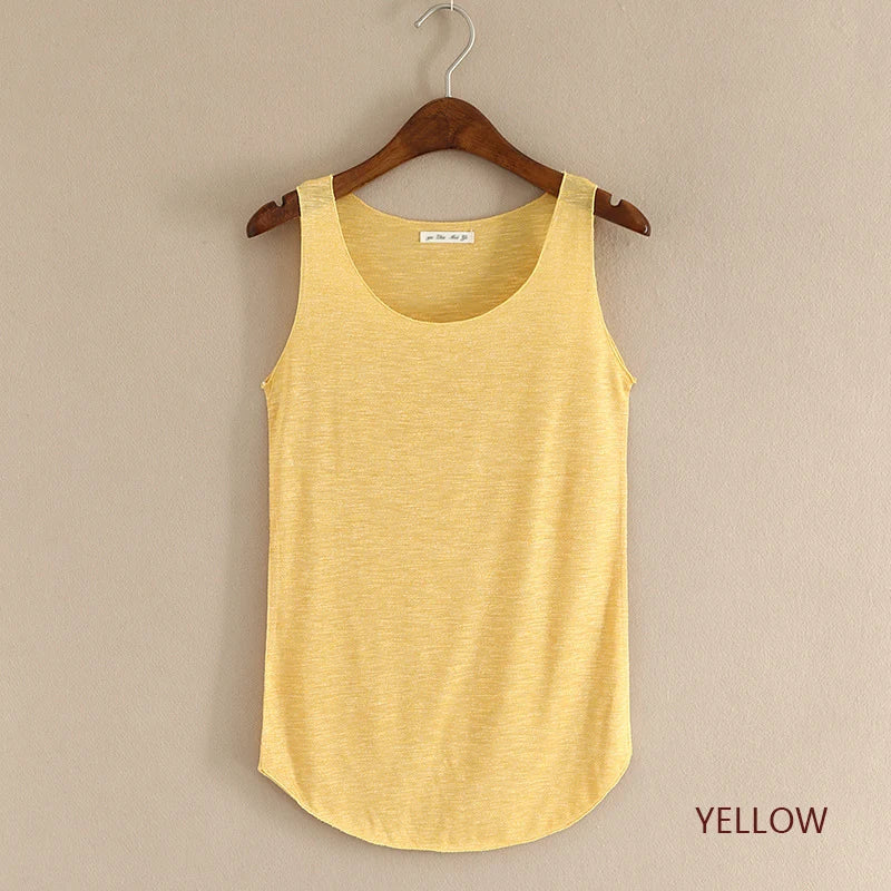 HOT Summer Women Fitness Tank Top – Plus Size Loose Cotton O-Neck Slim Casual T-Shirt 🌿🔥