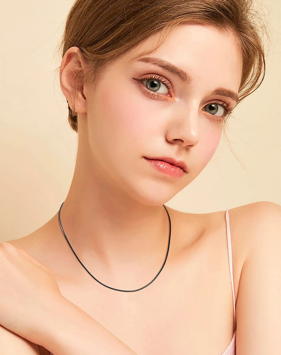 Rinntin Italian 2mm Brown Leather Cord Necklace with 925 Sterling Silver Clasp – Unisex Trendy Jewelry SC62