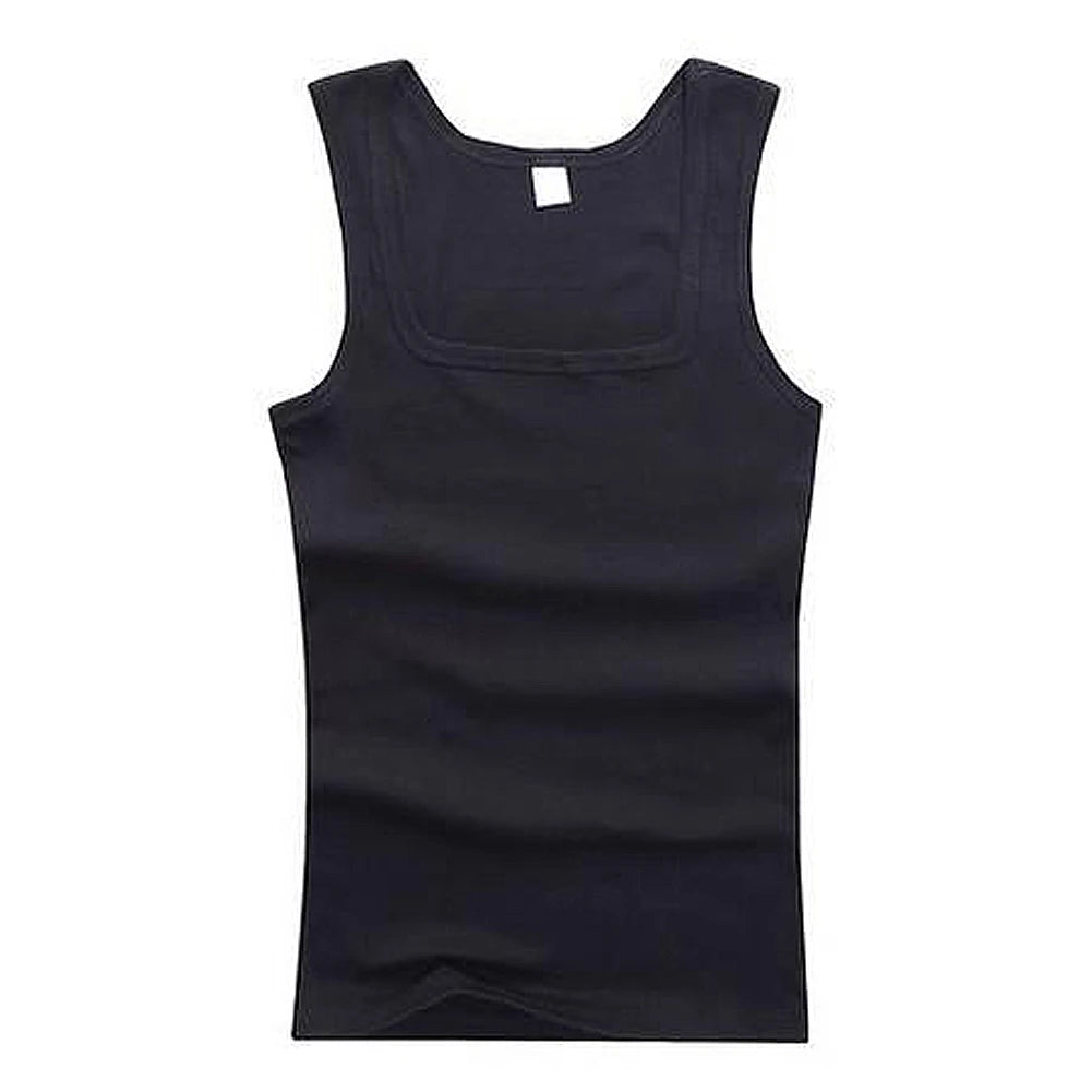 Solid Square Neck Tank Tops | Men & Women Black, White & Gray Fitness Singlets