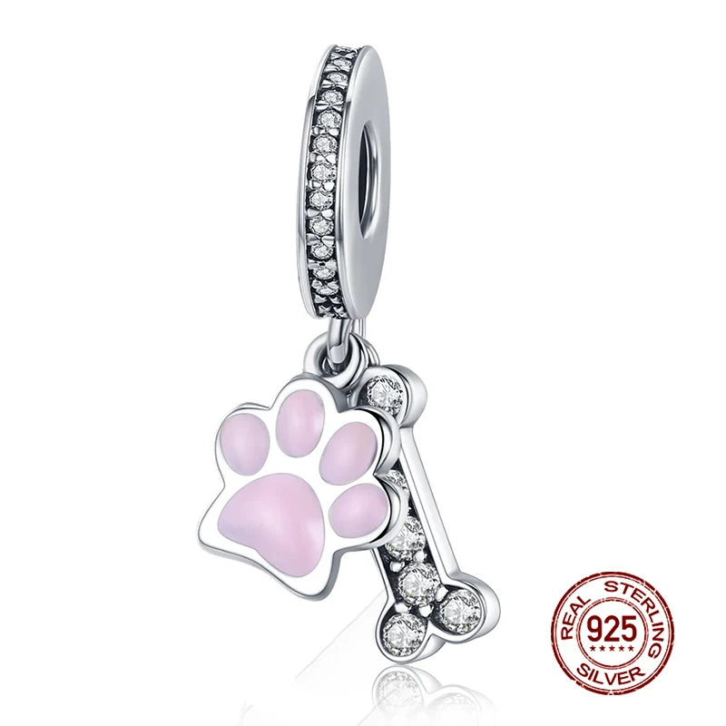 WOSTU 925 Sterling Silver Mixed Charms | Pet, Camera, Bee, Coffee & Ladybug Beads – Fit Original Pandora DIY Bracelet Jewelry